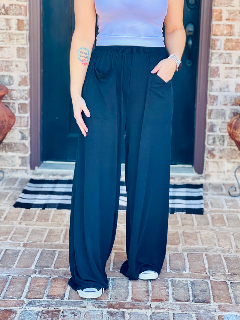 Kaylee Black Palazzo Pants