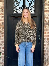 Avery Beige Leopard Pullover