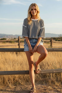 Striped Oversized Knit Top