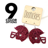 1.25" Glitter School Spirit Football Helmet Dangles - Custom Spirit Earrings - 9 Color Options