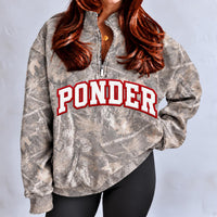 PREORDER | Ponder Camo Embroidered Appliqué Quarter Zip