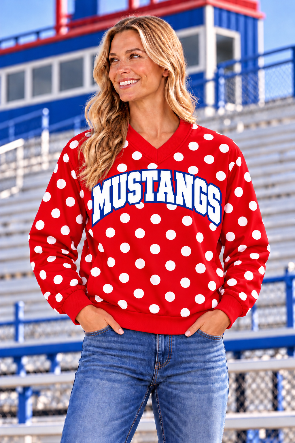 PREORDER | Mustangs Polka Lined Windbreaker Pullover
