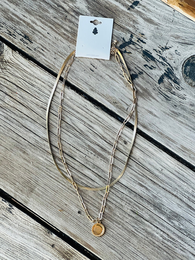 Layered Disc Chain Necklace