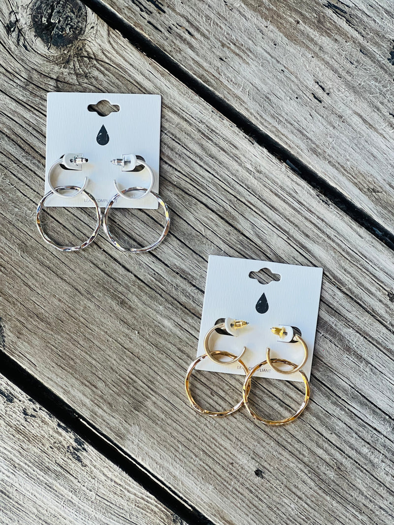 Stacked Double Hoop Earrings