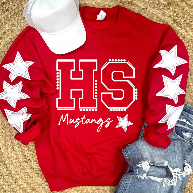 PREORDER | Oversized Varsity Letter Mascot Star Sweatshirt