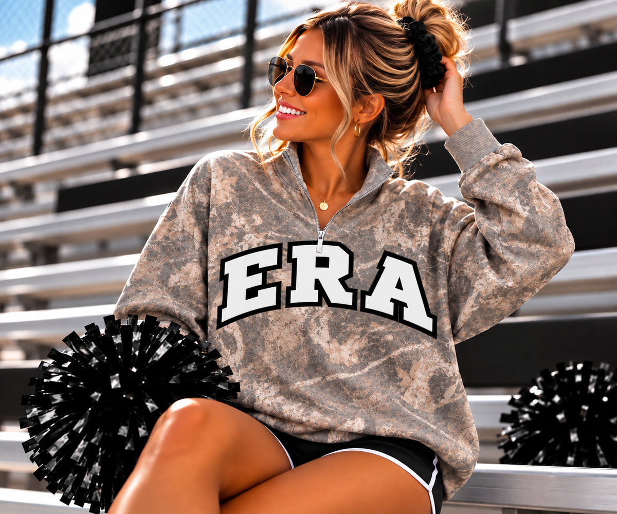 PREORDER | Era Camo Embroidered Appliqué Quarter Zip