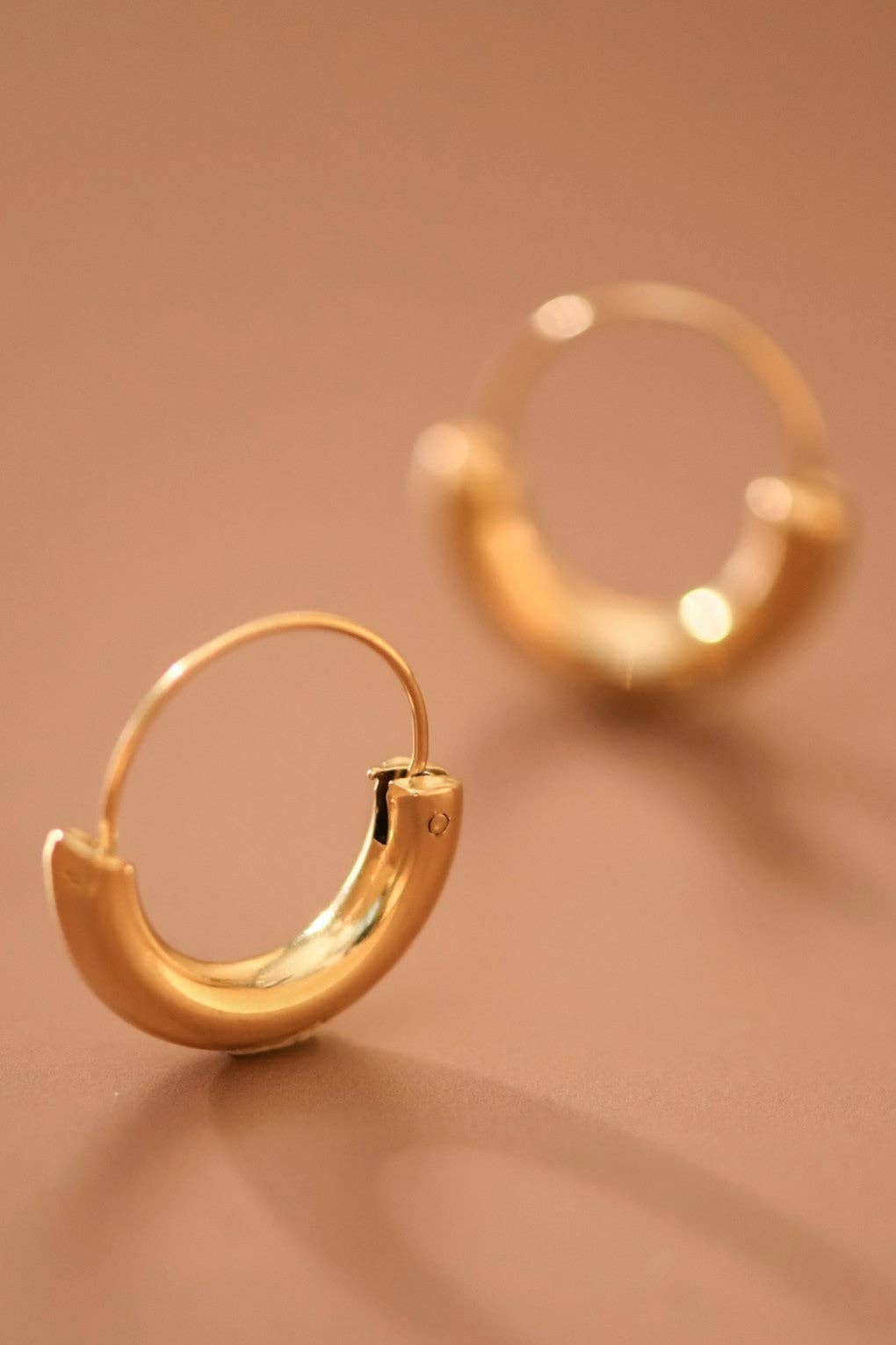 18K Gold Plated Waterproof Stainless Steel Hoop Earrings