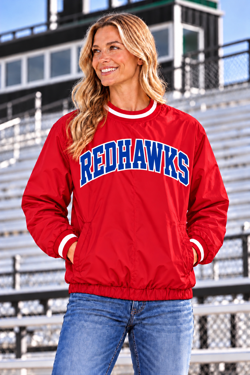 PREORDER | Redhawks Red Lined Windbreaker Pullover