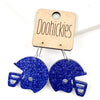 1.25" Glitter School Spirit Football Helmet Dangles - Custom Spirit Earrings - 9 Color Options