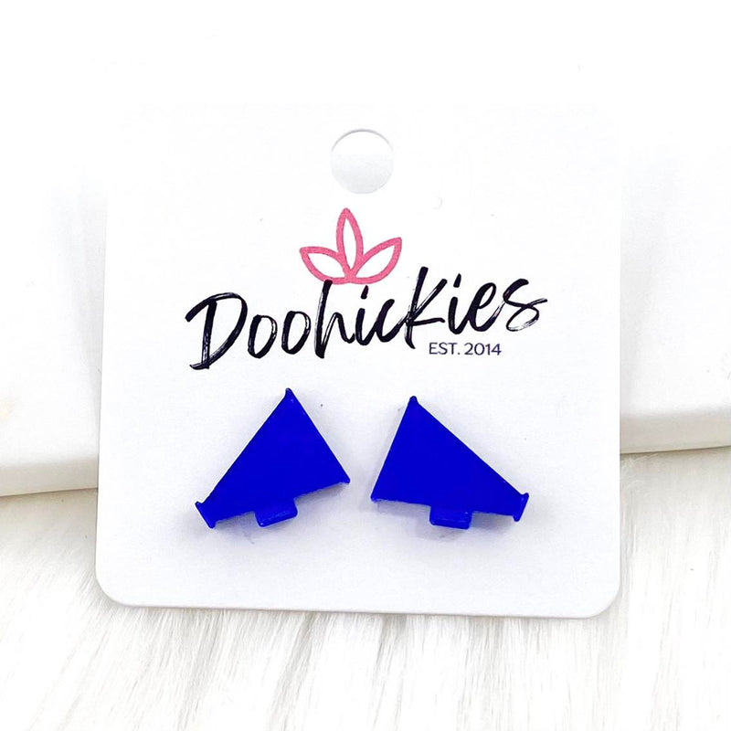 15mm Shiny Acrylic Megaphones - Sports Earrings