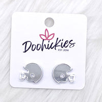 15mm Shiny Acrylic Helmets -Sports Earrings