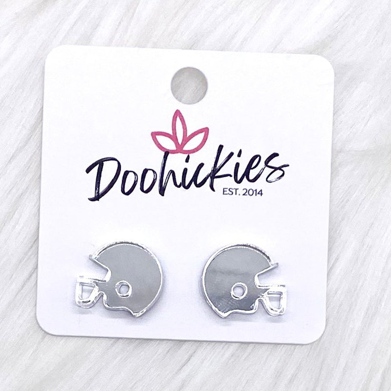 15mm Shiny Acrylic Helmets -Sports Earrings