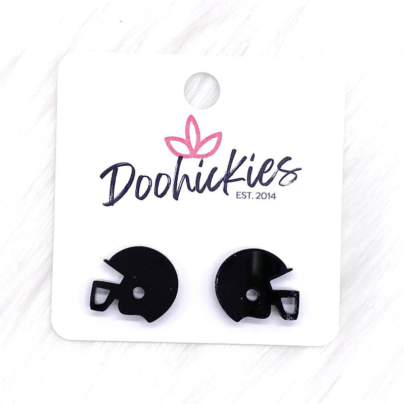 15mm Shiny Acrylic Helmets -Sports Earrings