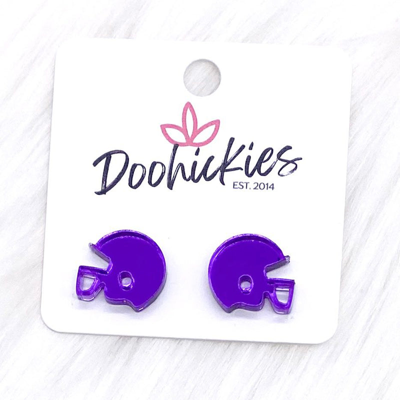15mm Shiny Acrylic Helmets -Sports Earrings