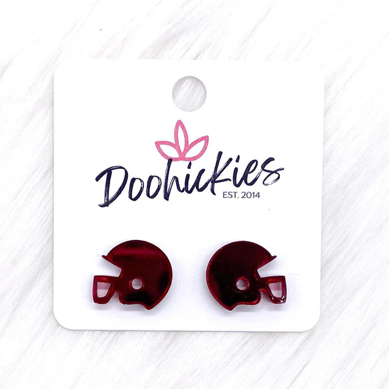 15mm Shiny Acrylic Helmets -Sports Earrings