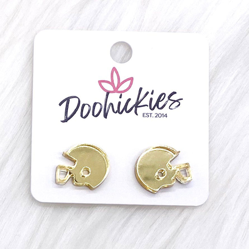 15mm Shiny Acrylic Helmets -Sports Earrings
