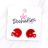 15mm Shiny Acrylic Helmets -Sports Earrings