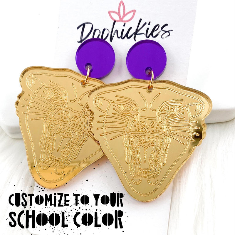 2.25" Custom Wildcat Acrylic Dangles -Spirit Earrings