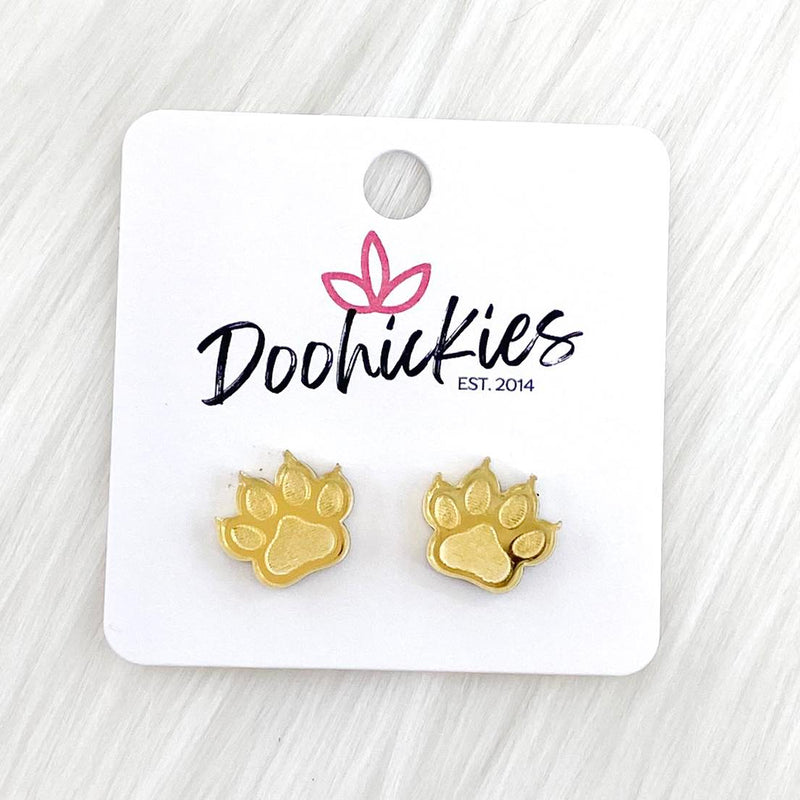 13mm Shiny Acrylic Paws & Claws -Sports Earrings