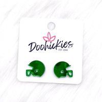 15mm Shiny Acrylic Helmets -Sports Earrings