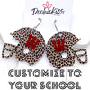 1.5" Varsity Letter Leopard Helmets (Comment w/Letters) - Sports Earrings