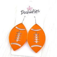 Shiny Football Acrylic Dangles -Sports Earrings