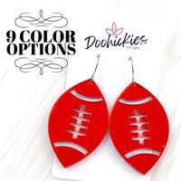 Shiny Football Acrylic Dangles -Sports Earrings