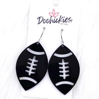 Shiny Football Acrylic Dangles -Sports Earrings