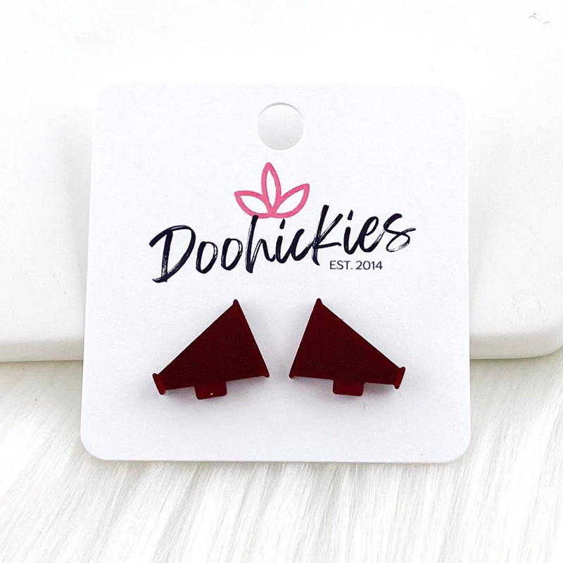 15mm Shiny Acrylic Megaphones - Sports Earrings