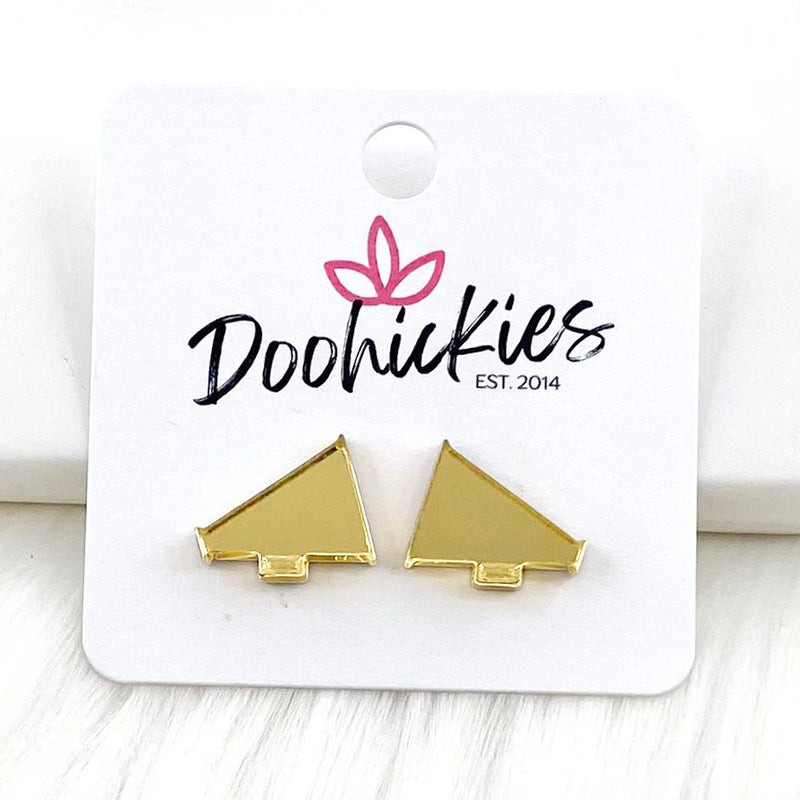 15mm Shiny Acrylic Megaphones - Sports Earrings