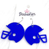 1.5" Shiny Helmet Acrylic Dangles -Sports Earrings