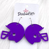 1.5" Shiny Helmet Acrylic Dangles -Sports Earrings