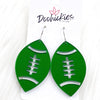 Shiny Football Acrylic Dangles -Sports Earrings