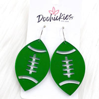 Shiny Football Acrylic Dangles -Sports Earrings