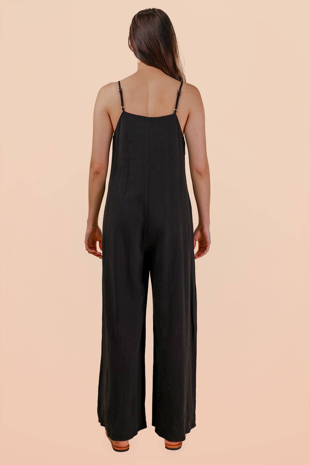 Black Pleated Solid Woven Sleeveless Jumpsuit