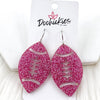 1.5" Pink Out Football Acrylic Dangles - Breast Cancer Awareness Earrings