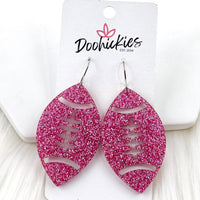 1.5" Pink Out Football Acrylic Dangles - Breast Cancer Awareness Earrings