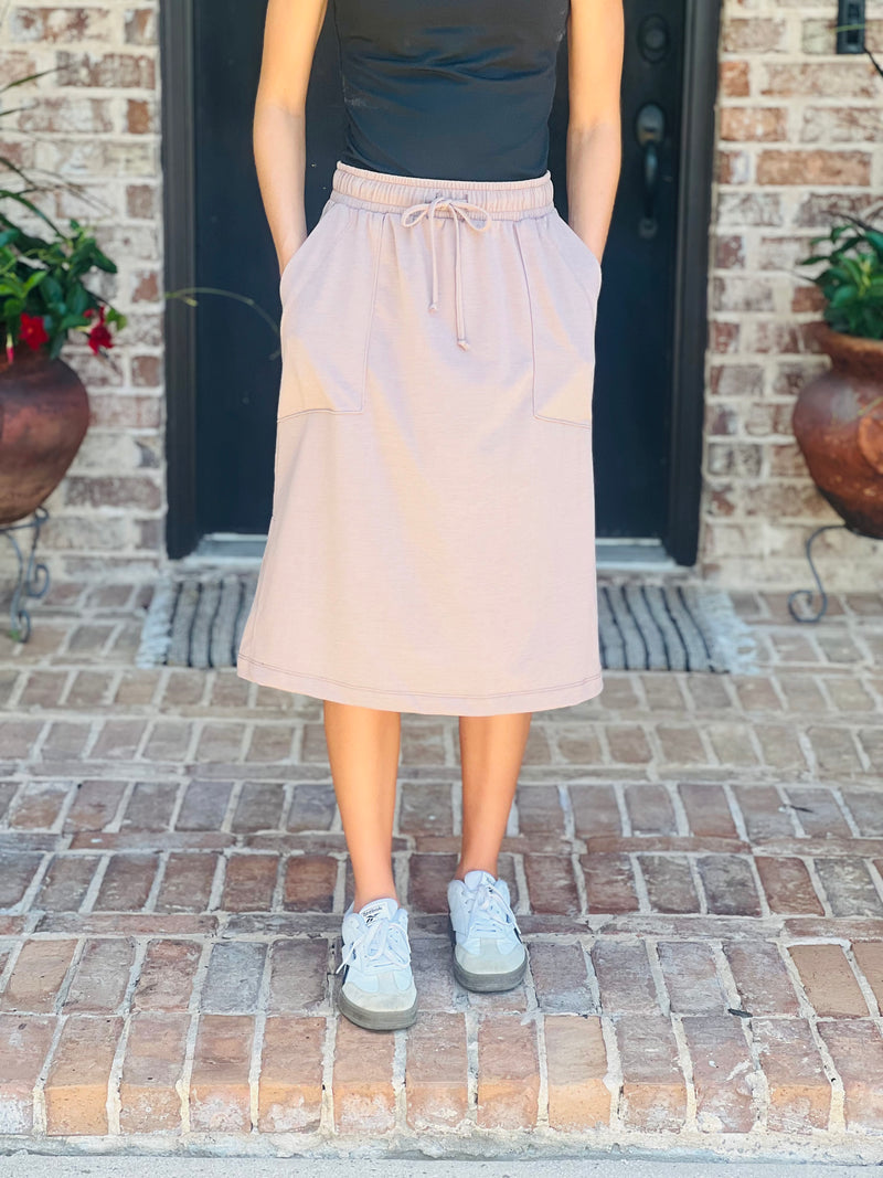 Coco Solid Skirt w/Pockets & Ties