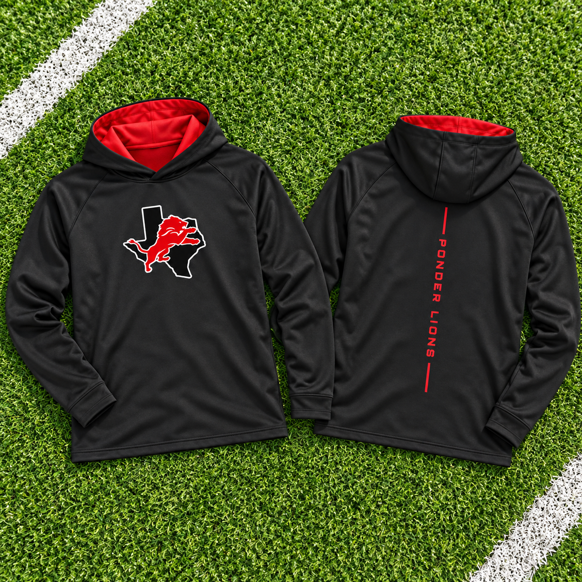 PREORDER | Black Ponder Lions Performance Hoodie