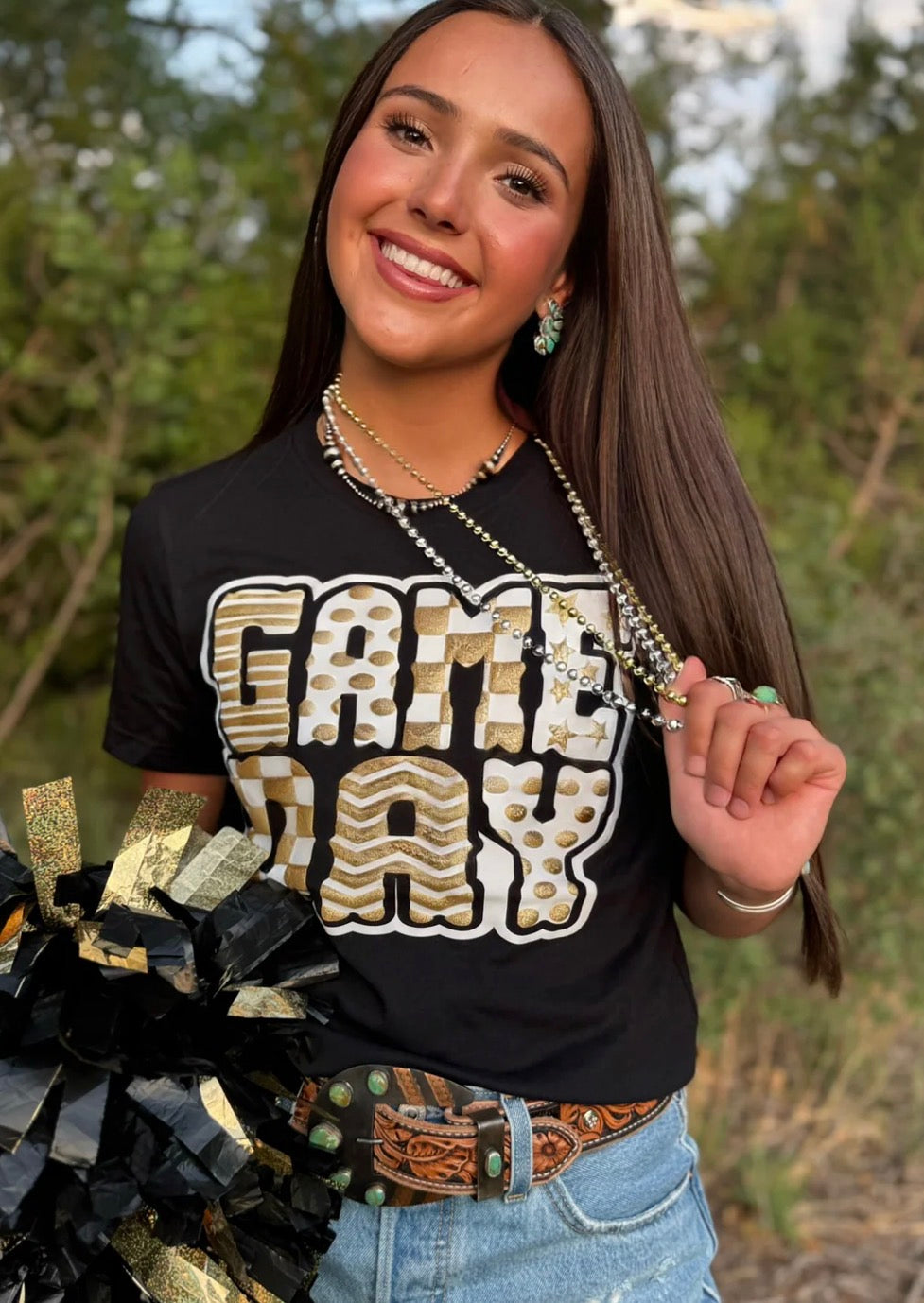 PREORDER | Funky Game Day w/ Gold Glitter Puff Tee