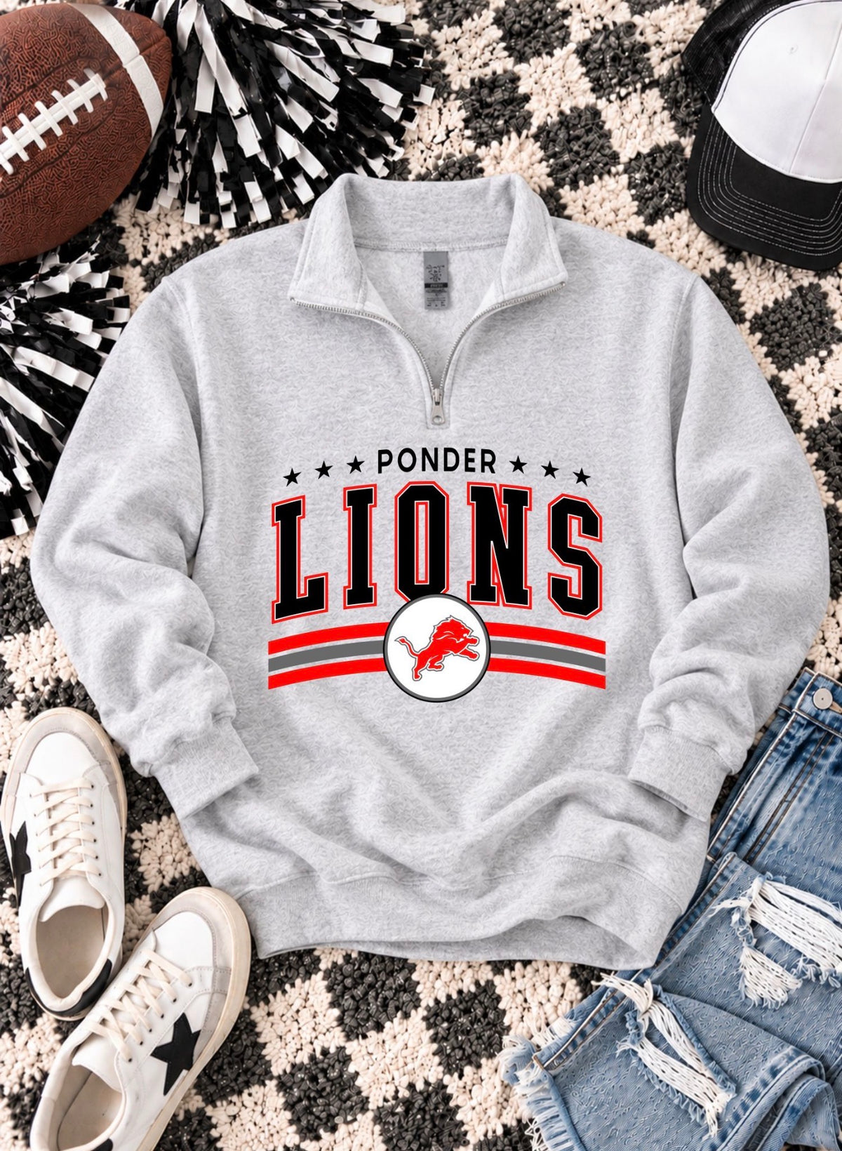 PREORDER | Ponder Vintage Arched Mascot Quarter Zip