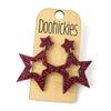 1.75" Glitter School Spirit Cutout Star Dangles - Custom Spirit Earrings - 9 Color Options