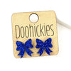 15mm School Spirit Glitter Bow Studs - Custom Spirit Earrings - 9 Color Options