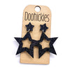 1.75" Glitter School Spirit Cutout Star Dangles - Custom Spirit Earrings - 9 Color Options
