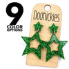 1.75" Glitter School Spirit Cutout Star Dangles - Custom Spirit Earrings - 9 Color Options