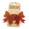 1.5" Glitter School Spirit Bow Dangles - Custom Spirit Earrings - 9 Color Options