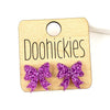 15mm School Spirit Glitter Bow Studs - Custom Spirit Earrings - 9 Color Options