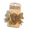 1.5" Glitter School Spirit Bow Dangles - Custom Spirit Earrings - 9 Color Options
