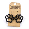 1" Glitter School Spirit Paw Dangles - Custom Spirit Earrings - 9 Color Options