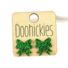 15mm School Spirit Glitter Bow Studs - Custom Spirit Earrings - 9 Color Options